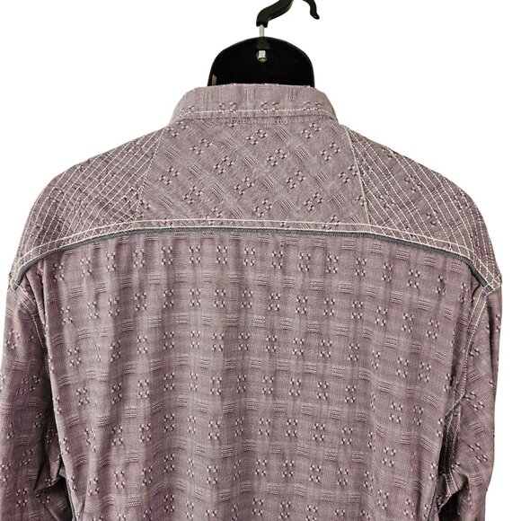 Buckle Black Mens XXL Athletic Fit Lavender Long Sleeve Button-Up Shirt Casual - Picture 4 of 13
